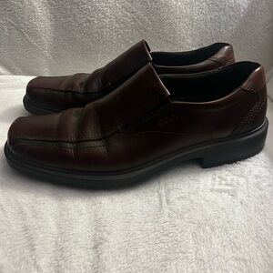 ECCO Helinski Brown Leather Mens Dress Shoes Loafer - Size 46 (US 12)